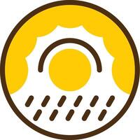 donut geel lieanr cirkel icoon vector