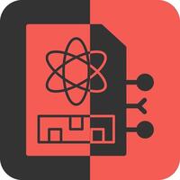 quantum geheugen rood omgekeerd icoon vector