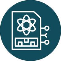 quantum geheugen schets cirkel icoon vector