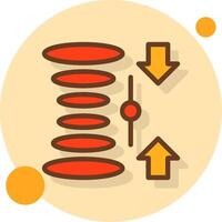 quantum superpositie gevulde schaduw cirkel icoon vector