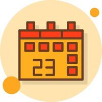 kalender datum gevulde schaduw cirkel icoon vector