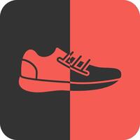 sneaker rood omgekeerd icoon vector