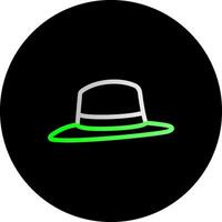 fedora dubbel helling cirkel icoon vector