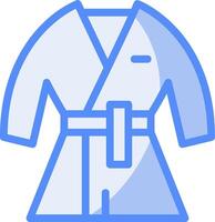 kimono lijn gevulde blauw icoon vector