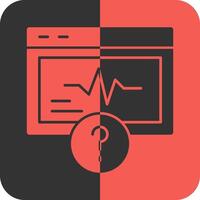 quiz pulse rood omgekeerd icoon vector