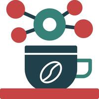 koffie kop voor informeel netwerken glyph twee kleur icoon vector