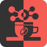 koffie kop voor informeel netwerken rood omgekeerd icoon vector