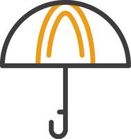 paraplu lijn cirkel icoon vector
