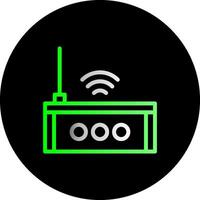 Wifi router dubbel helling cirkel icoon vector