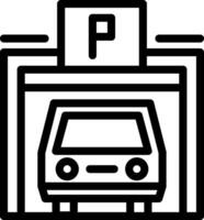 voetganger parkeren garage lijn icoon vector
