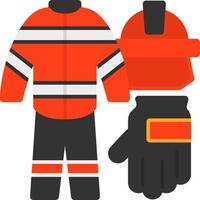 brandweerman uniform vlak icoon vector