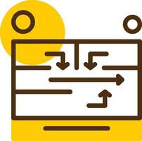 brand veiligheid plan geel lieanr cirkel icoon vector