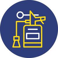 brand brandblusser Trekken pin dubbel lijn cirkel icoon vector