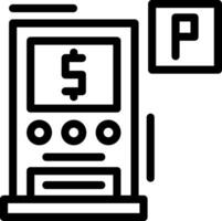 betalen en Scherm parkeren lijn icoon vector