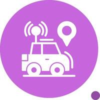 auto locator glyph schaduw icoon vector