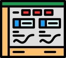 analytics lijn gevulde icoon vector