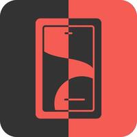 smartphone rood omgekeerd icoon vector