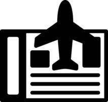 vliegtuig ticket glyph icon vector