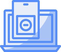 smartphone app lijn gevulde blauw icoon vector