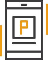 parkeren app lijn lijn twee kleur iconline twee kleur icoon vector