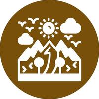 natuur wandeltocht glyph cirkel icoon vector