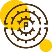 parkeren cirkel geel lieanr cirkel icoon vector