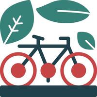 fiets glyph twee kleur icoon vector