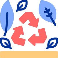 recycling symbool kleur gevulde icoon vector