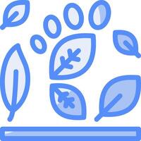 koolstof voetafdruk lijn gevulde blauw icoon vector