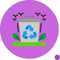 recycling bak vlak schaduw icoon vector