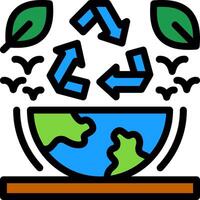 recycle symbool lijn gevulde icoon vector