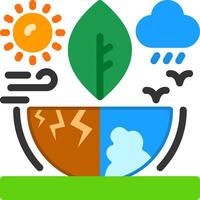 platte pictogram klimaatverandering vector