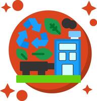 groen recycling centrum staart kleur icoon vector