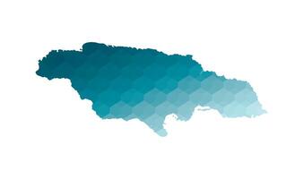 vector geïsoleerd illustratie icoon met vereenvoudigd blauw silhouet van Jamaica kaart. veelhoekige meetkundig stijl. wit achtergrond.