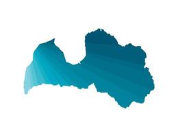 vector geïsoleerd illustratie icoon met vereenvoudigd blauw silhouet van Letland kaart. veelhoekige meetkundig stijl. wit achtergrond.