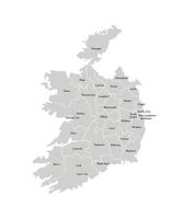 vector geïsoleerd illustratie van vereenvoudigd administratief kaart van republiek van Ierland. borders en namen van de provincies, Regio's. grijs silhouetten. wit schets