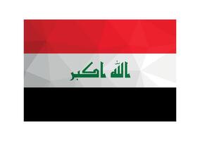 vector illustratie. officieel symbool van Irak. nationaal Irak vlag in rood, wit, zwart kleuren. creatief ontwerp in laag poly stijl met driehoekig vormen. helling effect
