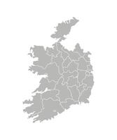 vector geïsoleerd illustratie van vereenvoudigd administratief kaart van republiek van Ierland. borders van de provincies, Regio's. grijs silhouetten. wit schets.