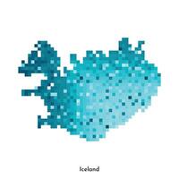 vector geïsoleerd meetkundig illustratie met gemakkelijk ijzig blauw vorm van IJsland kaart. pixel kunst stijl voor nft sjabloon. stippel logo met helling structuur voor ontwerp Aan wit achtergrond