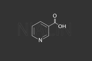 niacine moleculair skelet- chemisch formule vector