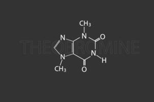 theobromine moleculair skelet- chemisch formule vector