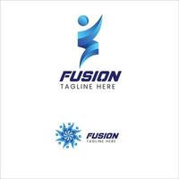 fusie logo ontwerp tech logo sjabloon vector