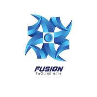 fusie logo ontwerp tech logo sjabloon vector