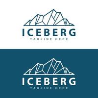 ijsberg logo, antarctica logo ontwerp, gemakkelijk natuur landschap vector illustratie sjabloon