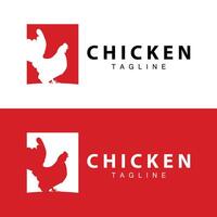 kip logo boerderij dier vee kip boerderij ontwerp gebakken kip restaurant vector