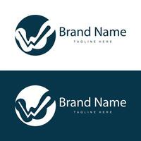 w brief logo in gemakkelijk stijl luxe Product merk sjabloon illustratie vector