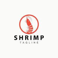 gemakkelijk garnaal logo ontwerp vector zeevruchten sushi restaurant garnalen sjabloon illustratie