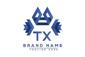 brief TX blauw logo ontwerp. vector logo ontwerp voor bedrijf.