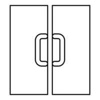 dubbele deur Uitgang deuropening contour schets lijn icoon zwart kleur vector illustratie beeld dun vlak stijl