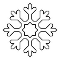 sneeuwvlok contour schets lijn icoon zwart kleur vector illustratie beeld dun vlak stijl